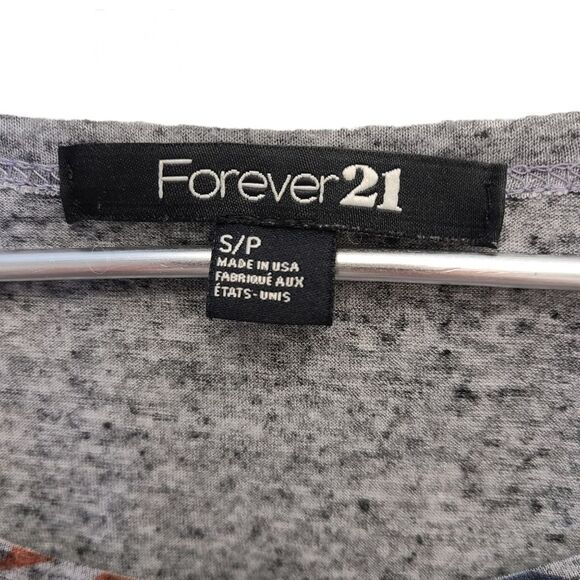 Forever 21 Grey Multi Colored Tribal Crop Top Womens S - Picture 5 of 8